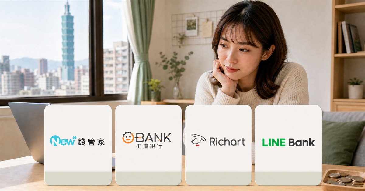 台灣數位帳戶推薦 2026：高利活存哪間最高？四間比給你看